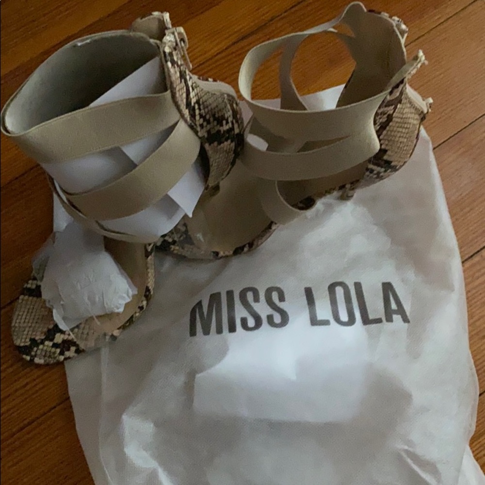 Miss Lola open toe heels